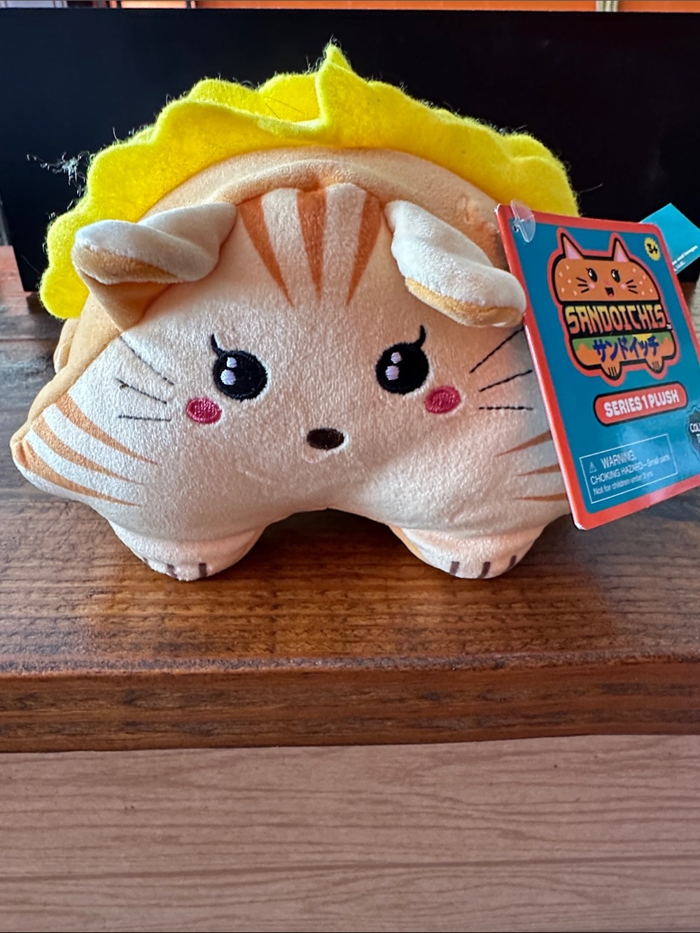 Sunny Tan Cat Plush - Yellow Accent